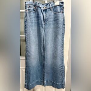NWT: J. Crew Jeans Women’s 32 High Rise Wide Leg Trouser Jeans Medium Wash 💙🩵
